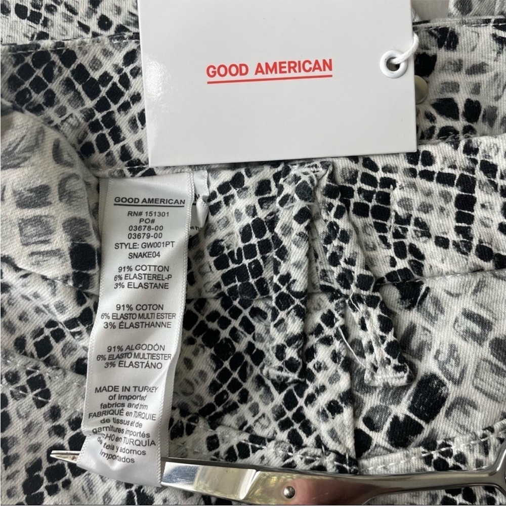 GOOD AMERICAN NWT GOOD WAIST HIGH RISE SKINNY JEANS SNAKE004 PRINT 0 - Picture 7 of 9